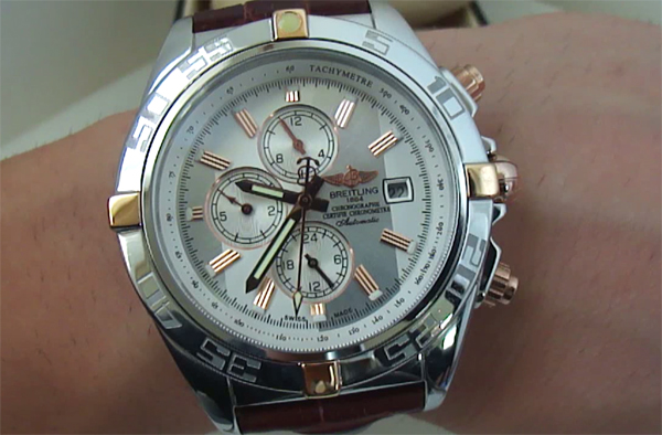 Breitling Chronomat deux tons rose replique de montre en or