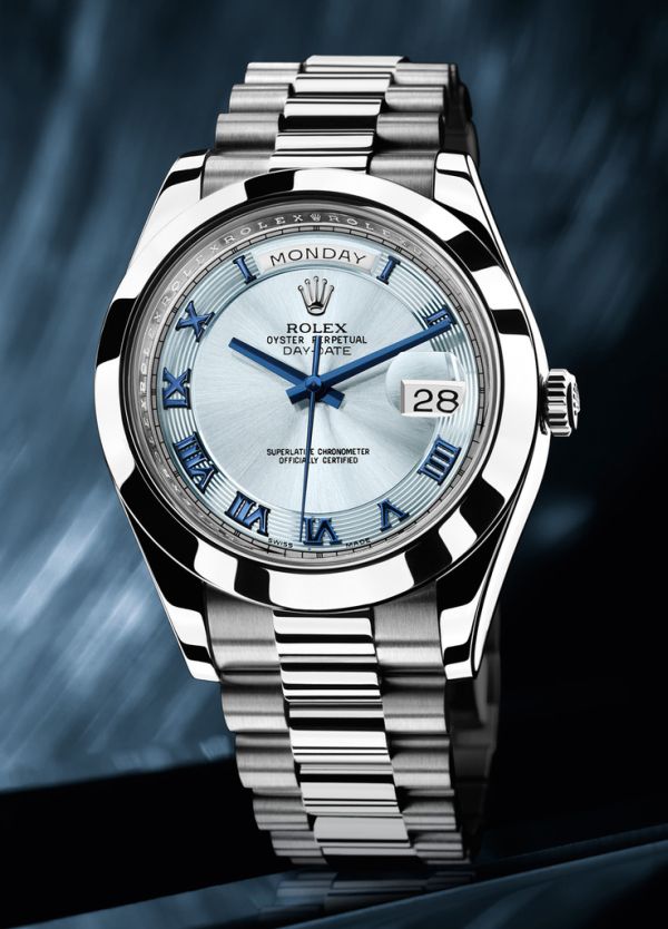 Rolex Day-Date cadran bleu inoxydable Steal copie montre