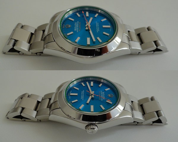 acier inoxydable Rolex Milgauss Cadran Bleu